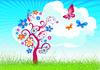 Joyful tree with butterfly's