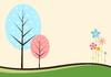 Trees with colorful flowers
