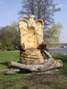 A wooden throne