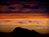 Dusk, clouds and mountains