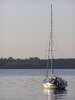 Yacht sailing away