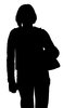 Girl with a bag silhouette