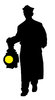 A man with a lamp
