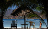 Chairs at beach shore
