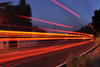 Road light streaks