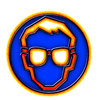 Face with safety lenses 5