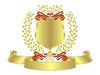 Gold Shield Red Ribbon