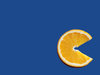 orange packman leaving
