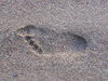A foot on the sand