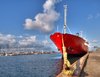 Red cargoship - HDR