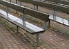 Empty outdoor benches
