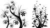 Isolated B&W Floral Set 2