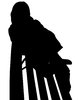 Girl on bench silhouette