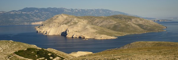 Island Prvic: Island Prvic from island KRK, Croatia, Adriatic sea