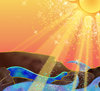 Sparking ocean sunrise