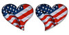 American Flag Hearts on white 