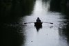 row in sunset
