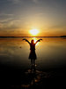 Daughter in sunset