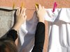 hanging laundry
