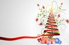 Floral-Ribbon Christmas Tree