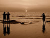 sepia sunset silhouettes