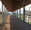 sunlit covered walkway