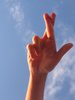 hand and sky