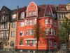 bright orange house
