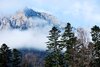 bucegi mountains in the mist