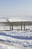 Farm fence in snow
