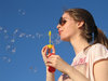 blowing bubbles