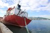 Rusty red ship