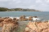 Pink rock coastline