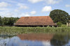 Barn by a moat