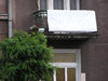 A banner on a balcony