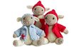 Three knitted little lambs