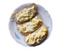 Scrambled eggs on bread