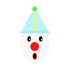 Surprised clown graphic