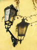 Lantern on yellow wall