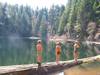 fishing in the woods