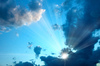 Sunburst in cloudy Sky