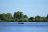 Man on a boat, fishing
