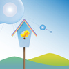 Birdy girl blue house