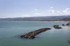 Coastline with wavebreakers