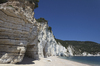 Banded chalk cliff